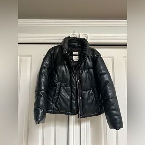 Abercrombie vegan leather puffer
